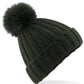 Verbier Fur Pop Pom Chunky Beanie