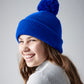 French Navy junior reflective bobble beanie front view