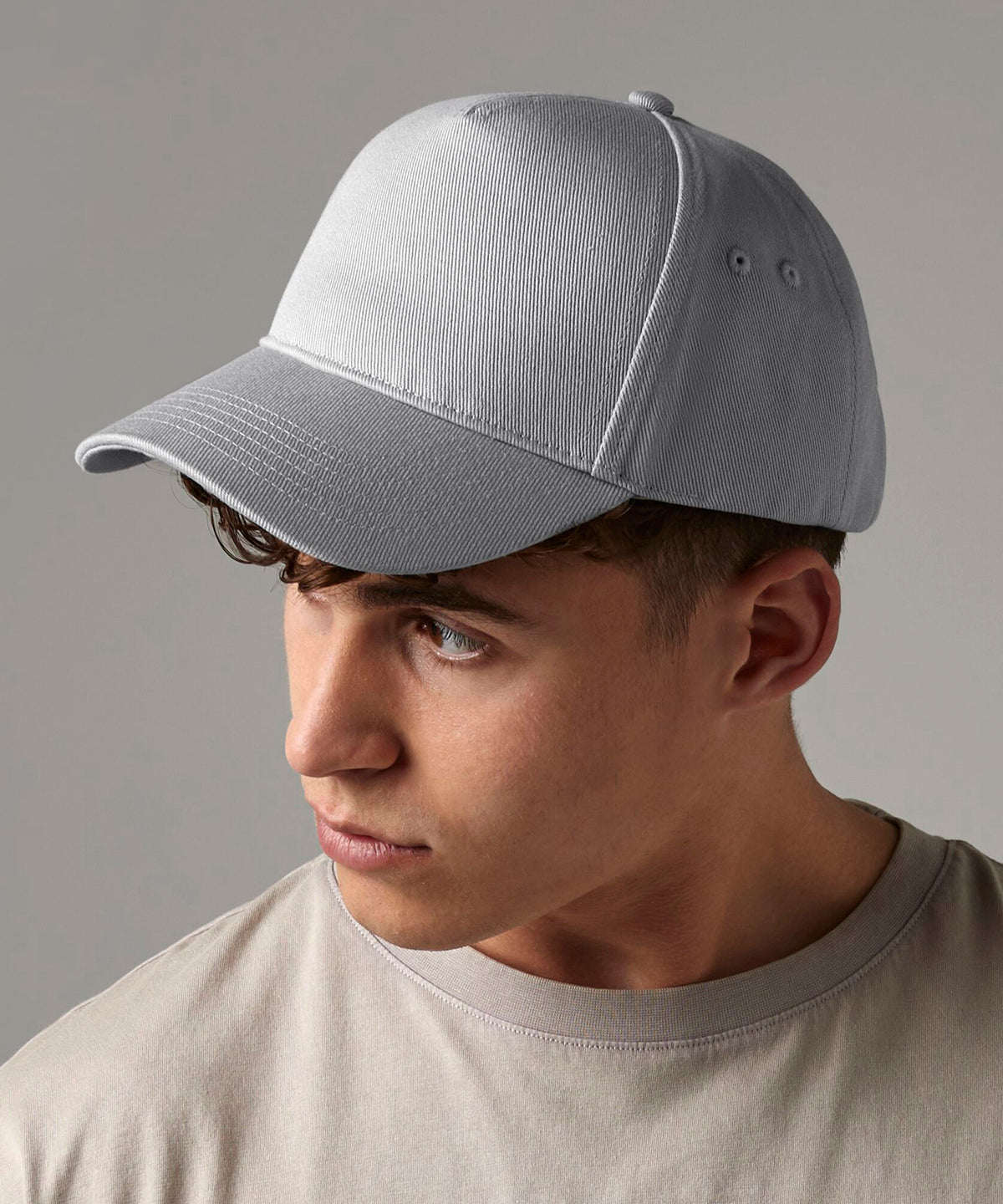 White ultimate 5-panel cap front view