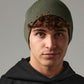 Yellow two-tone pull-on beanie front view