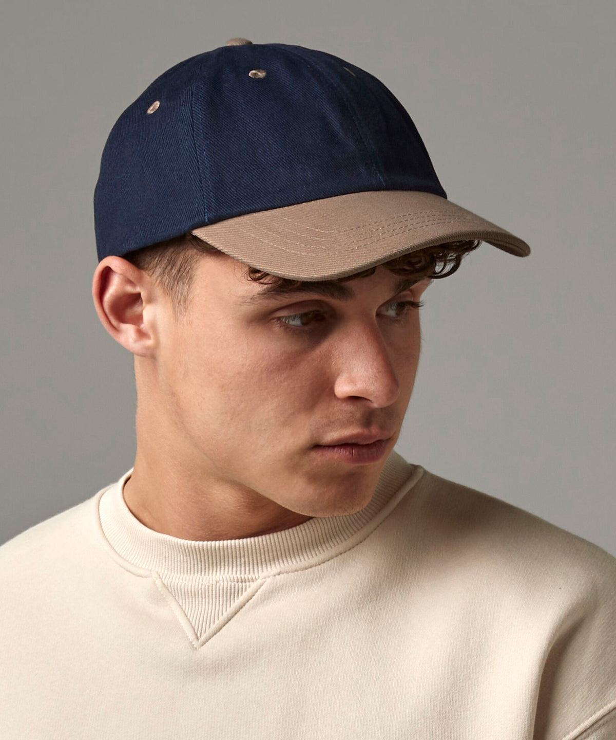 White low-profile heavy brushed cotton cap front view