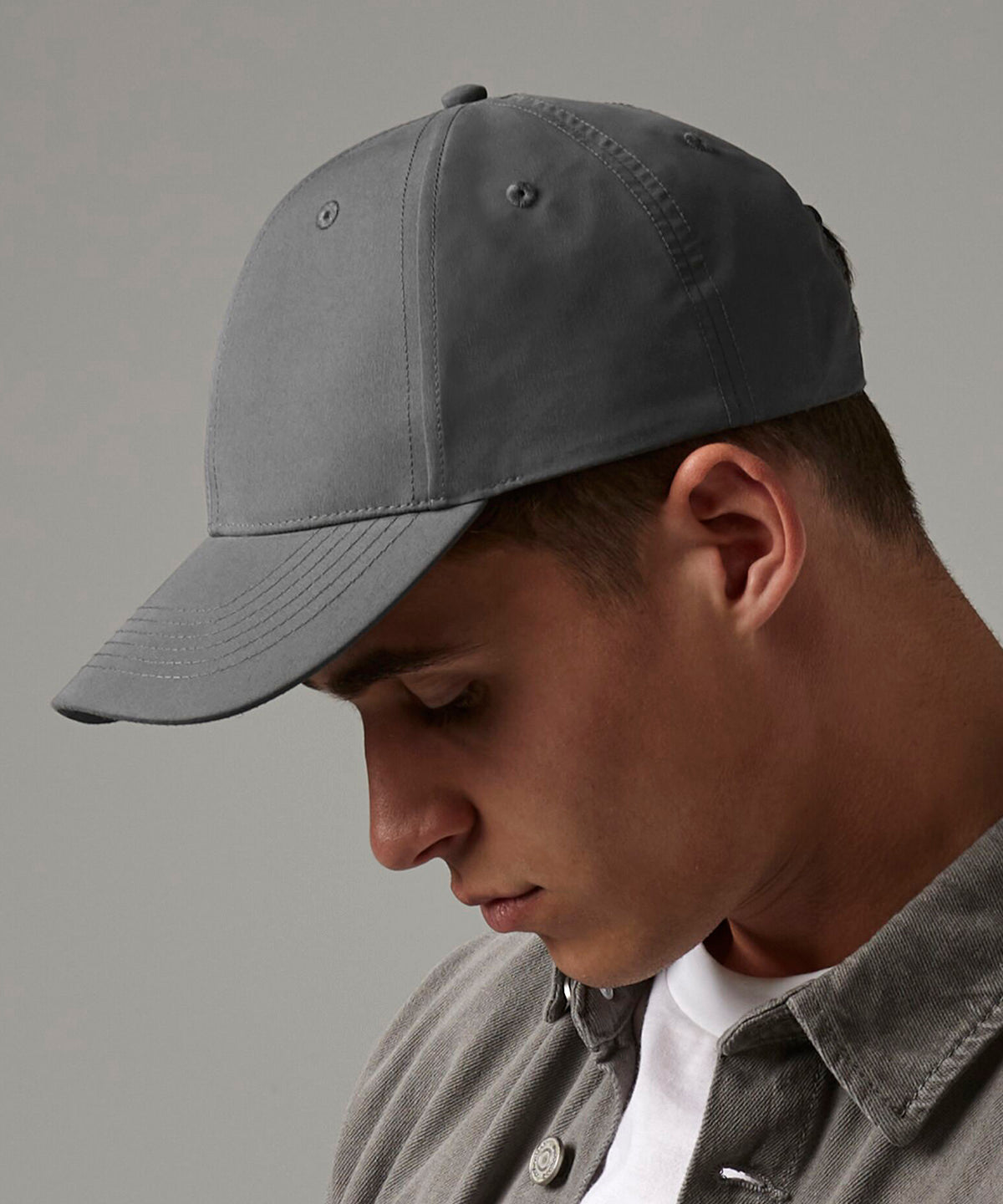 Graphite Grey recycled pro-style cap front view