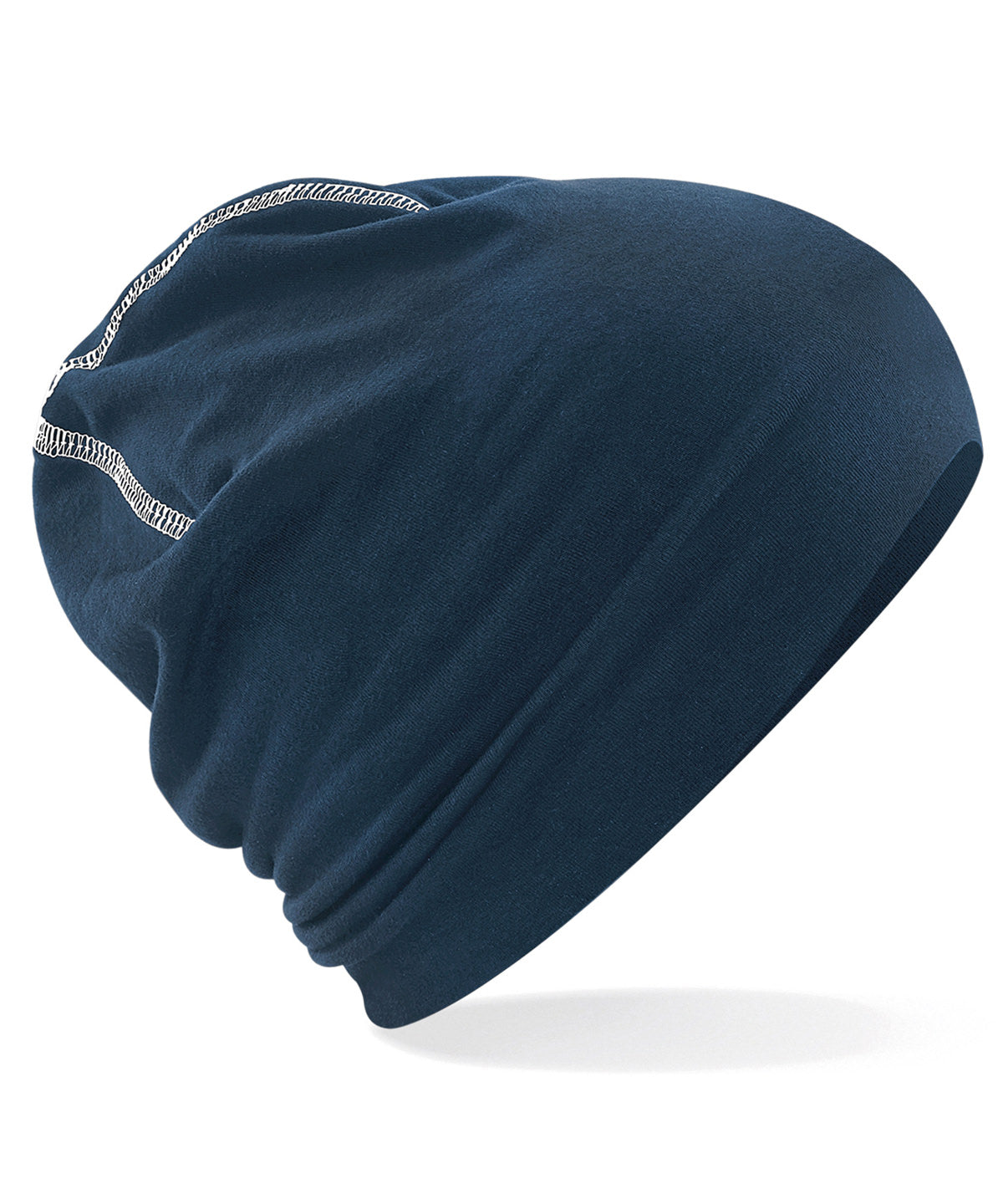 French Navy/White hemsedal cotton beanie front view