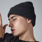 Almond original deep-cuffed beanie front view