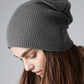 Smoke Grey slouch beanie front view