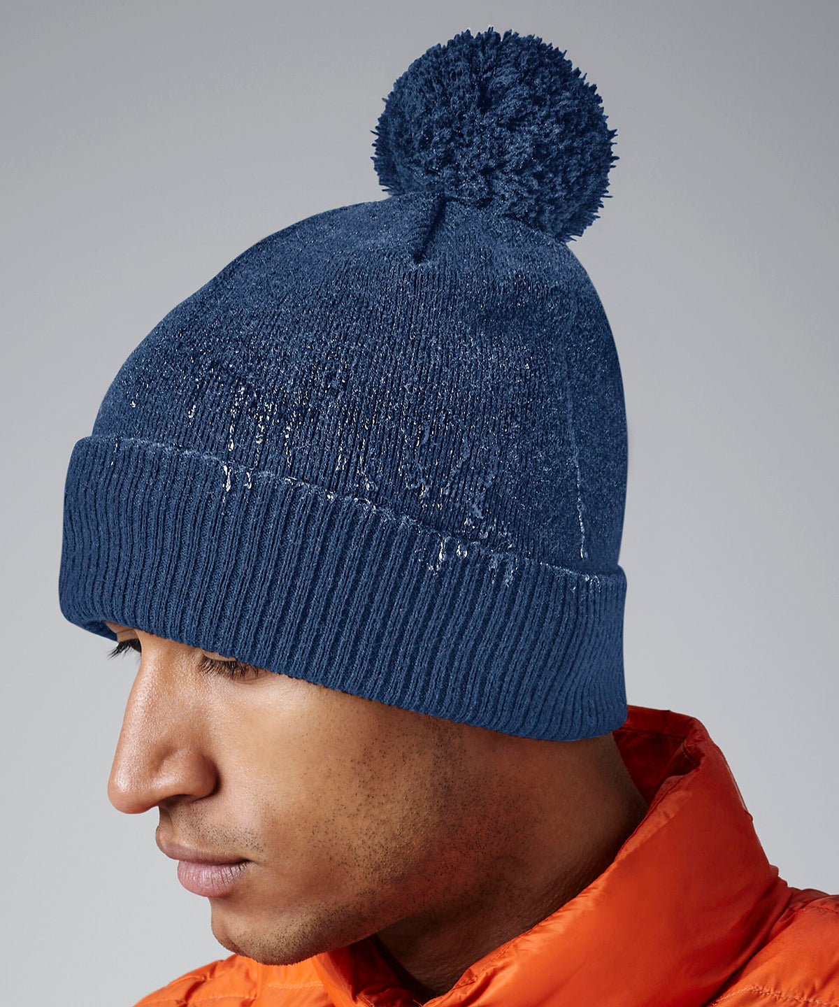 Steel Blue water-repellent thermal snowstar® beanie front view