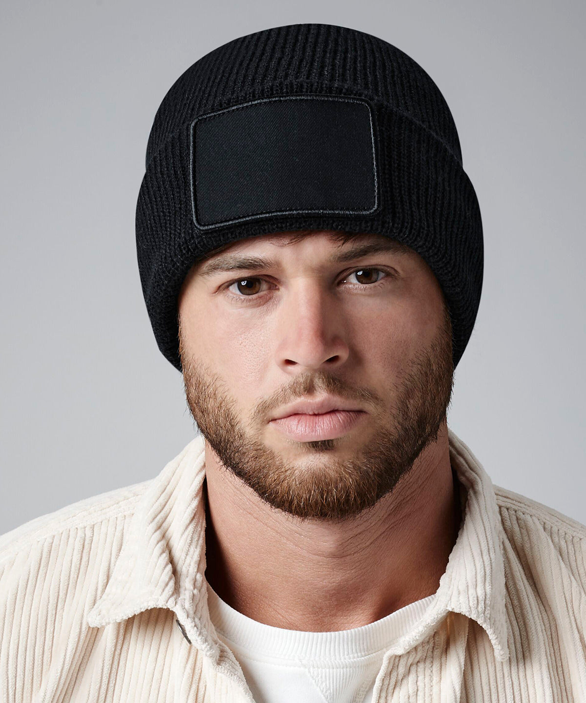 Graphite Grey removable patch thinsulate™ beanie front view