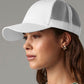 White recycled urbanwear 6-panel snapback trucker front view