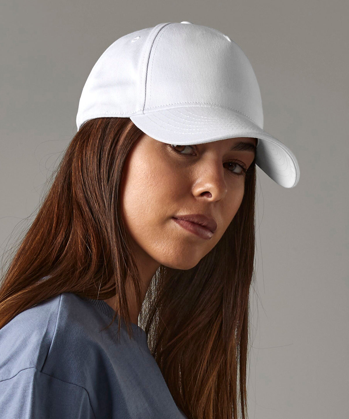 White earthaware® classic organic cotton 5-panel cap front view