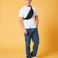 Pure Grey recycled waistpack front view