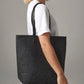 Grey Melange/Tan premium felt tote front view