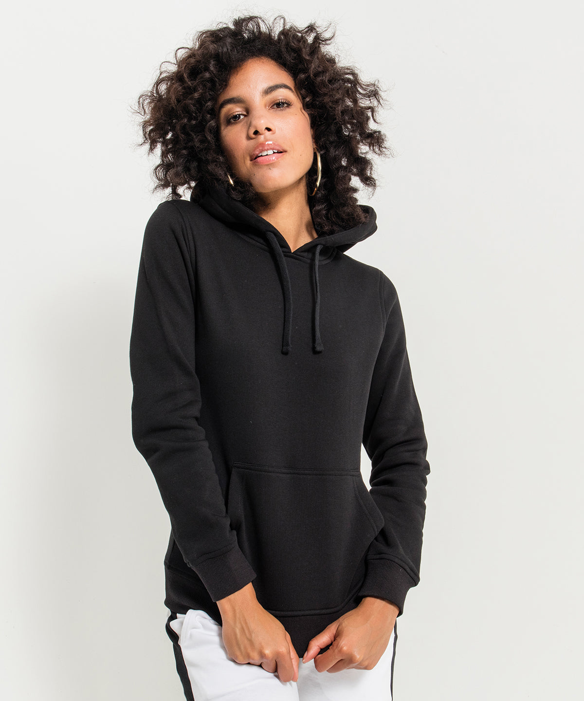 Black Women's merch hoodie front view