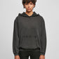 Black Women's acid washed oversized hoodie front view