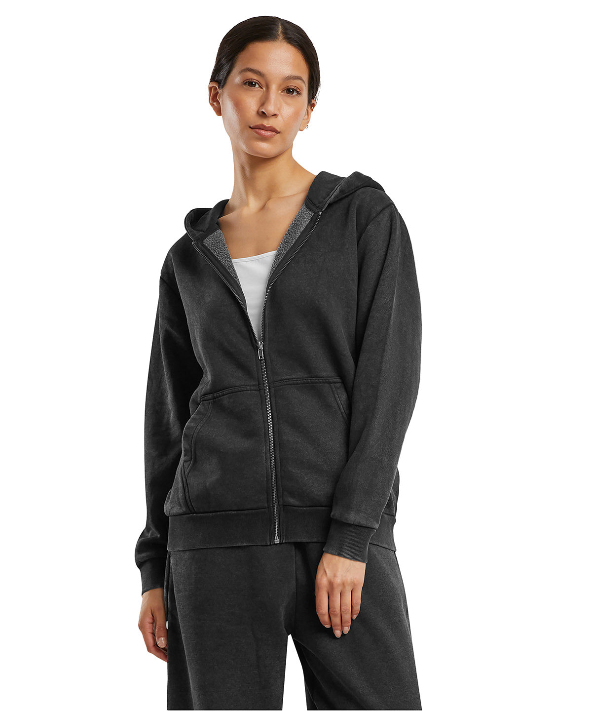 Magnet women’s vintage heavy zip hoodie front view