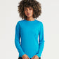 Sapphire Blue Women's long sleeve cool t front view