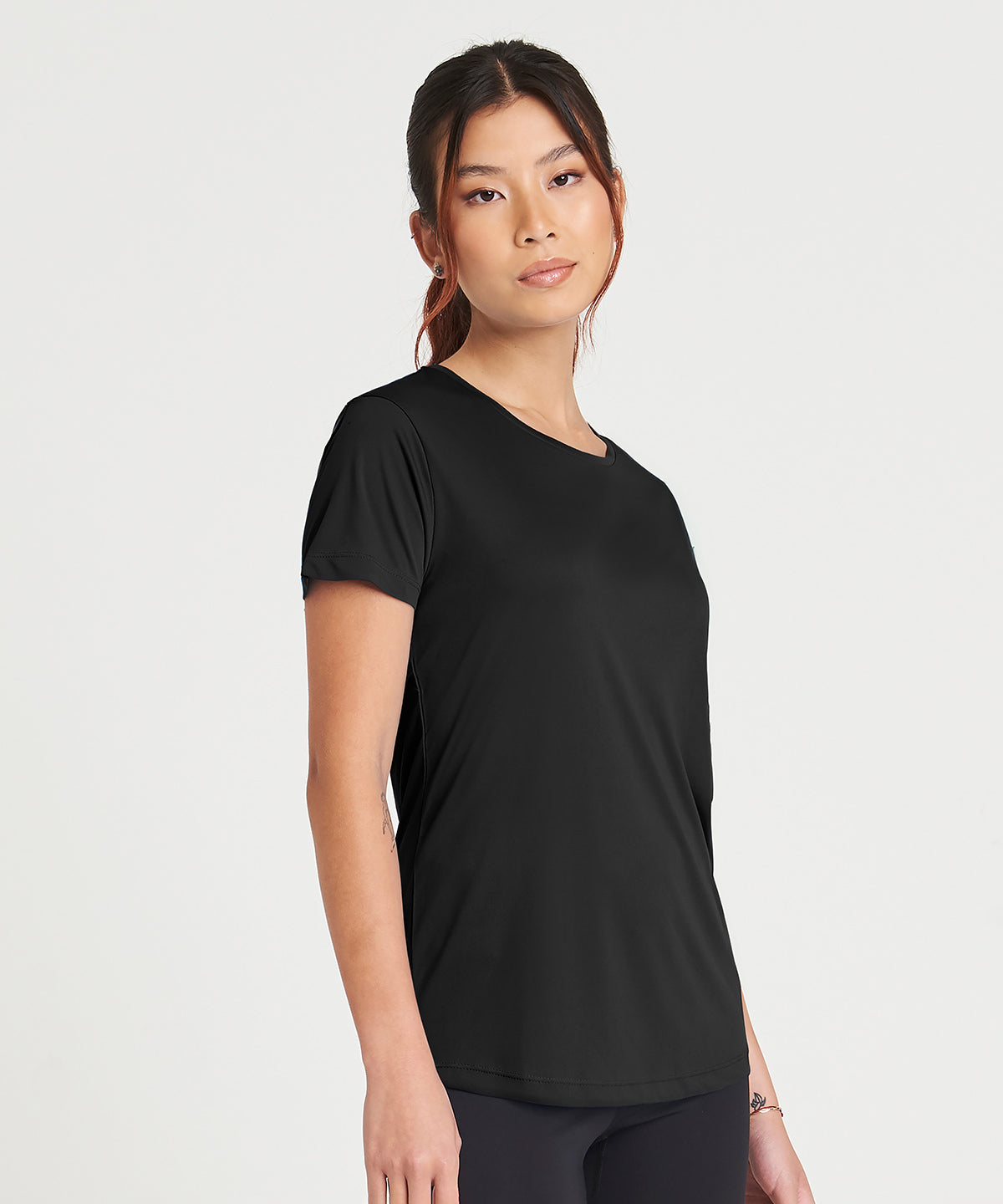 Jet Black Women's cool smooth t front view