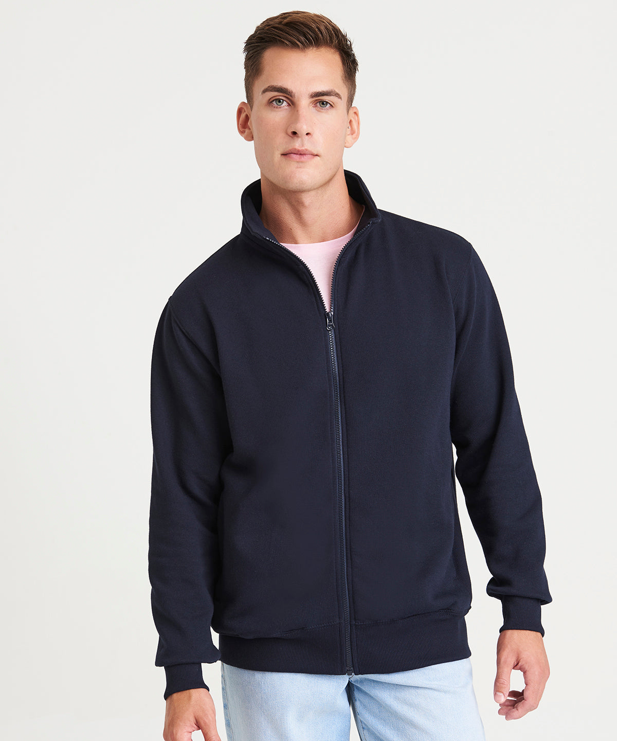 New French Navy campus full-zip sweatshirt front view