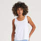 Solid White women’s tank top front view