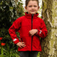 Red junior classic softshell 3-layer jacket front view