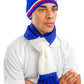 White/Navy team scarf front view