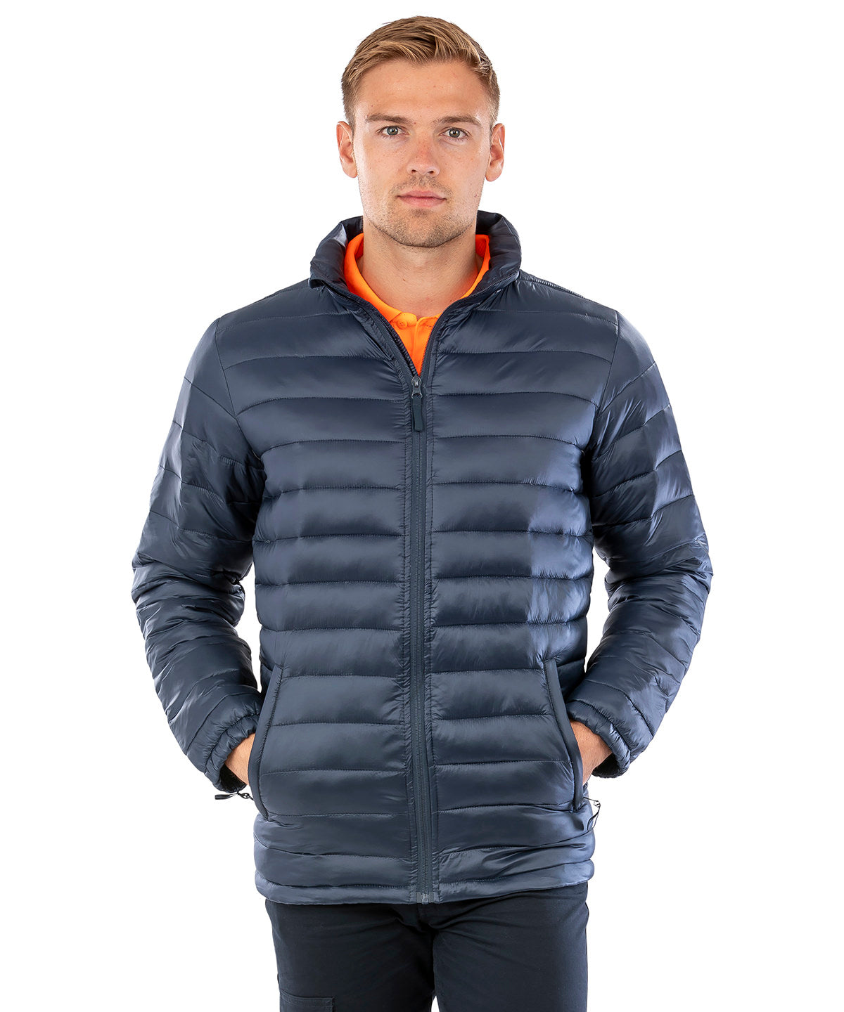 Navy ice bird padded jacket front view