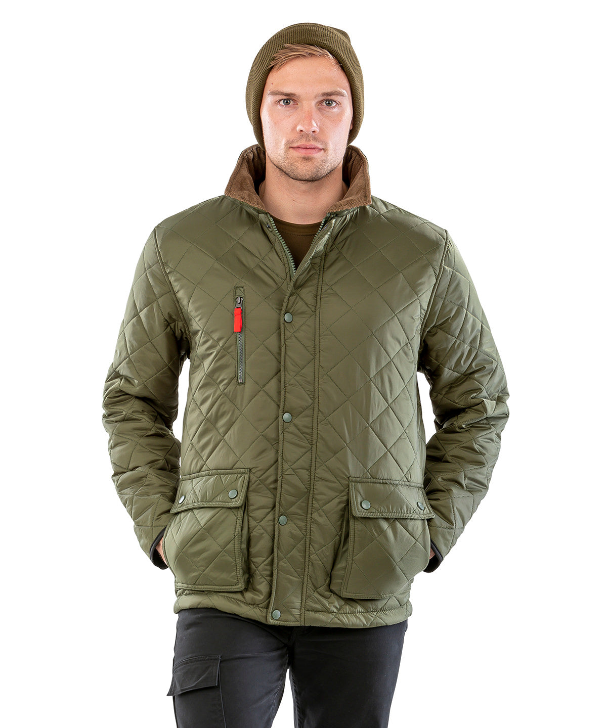 Olive urban cheltenham gold jacket front view