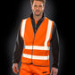 Fluorescent Yellow core safety motorway vest front view