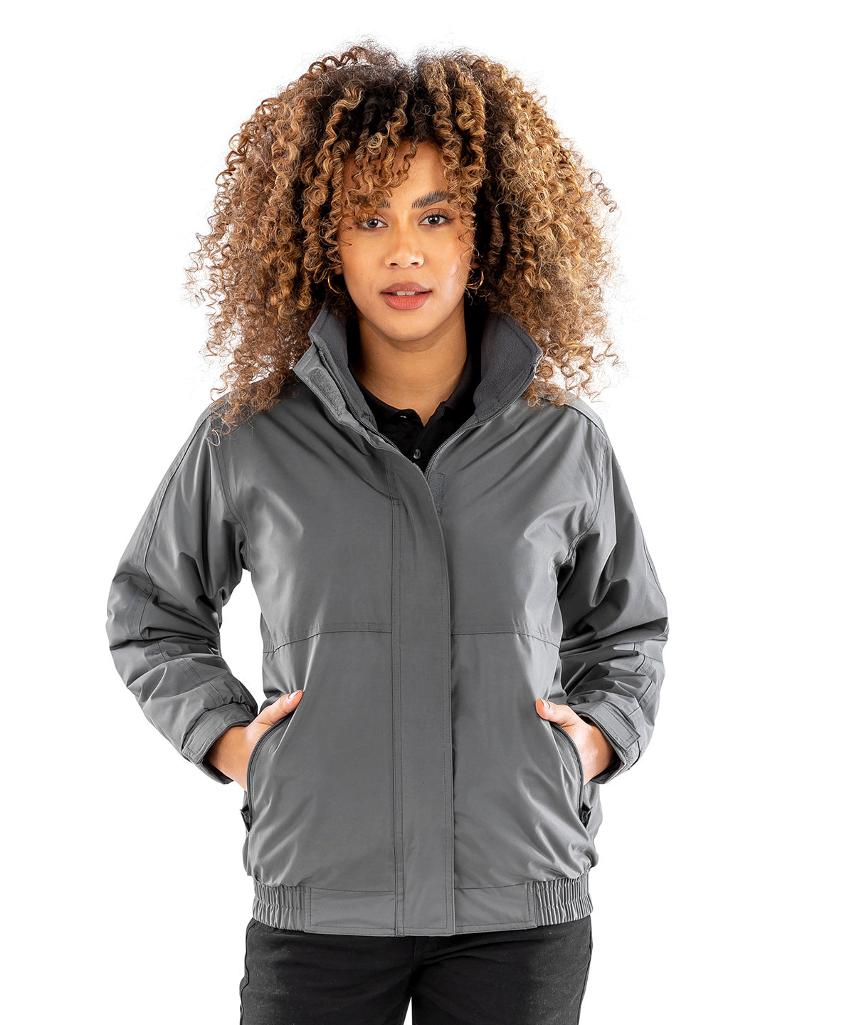 Navy Women's core channel jacket front view