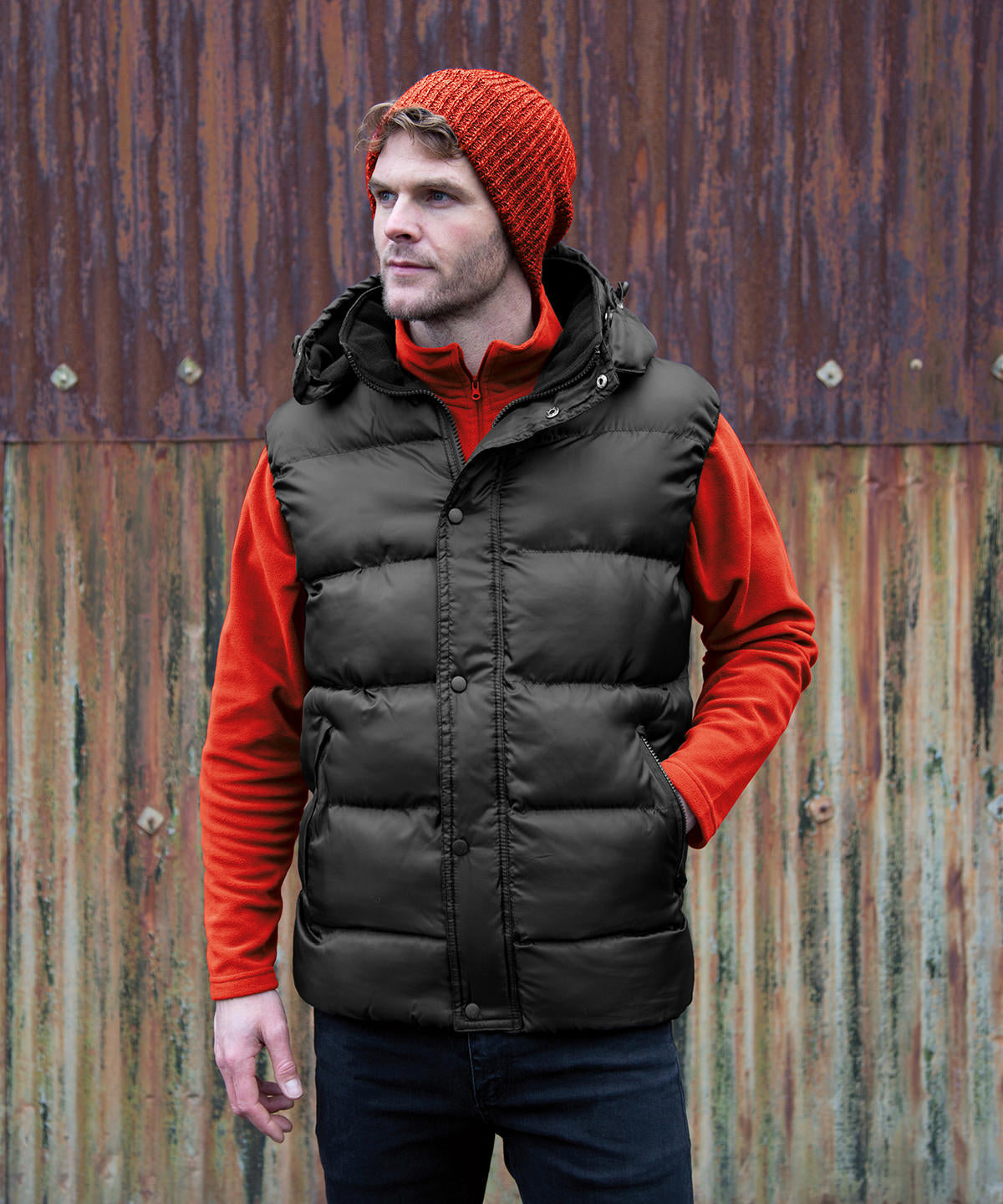 Navy core nova lux padded gilet front view