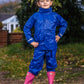 Royal core junior rain suit front view