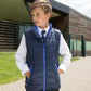 Royal/Navy core junior bodywarmer front view