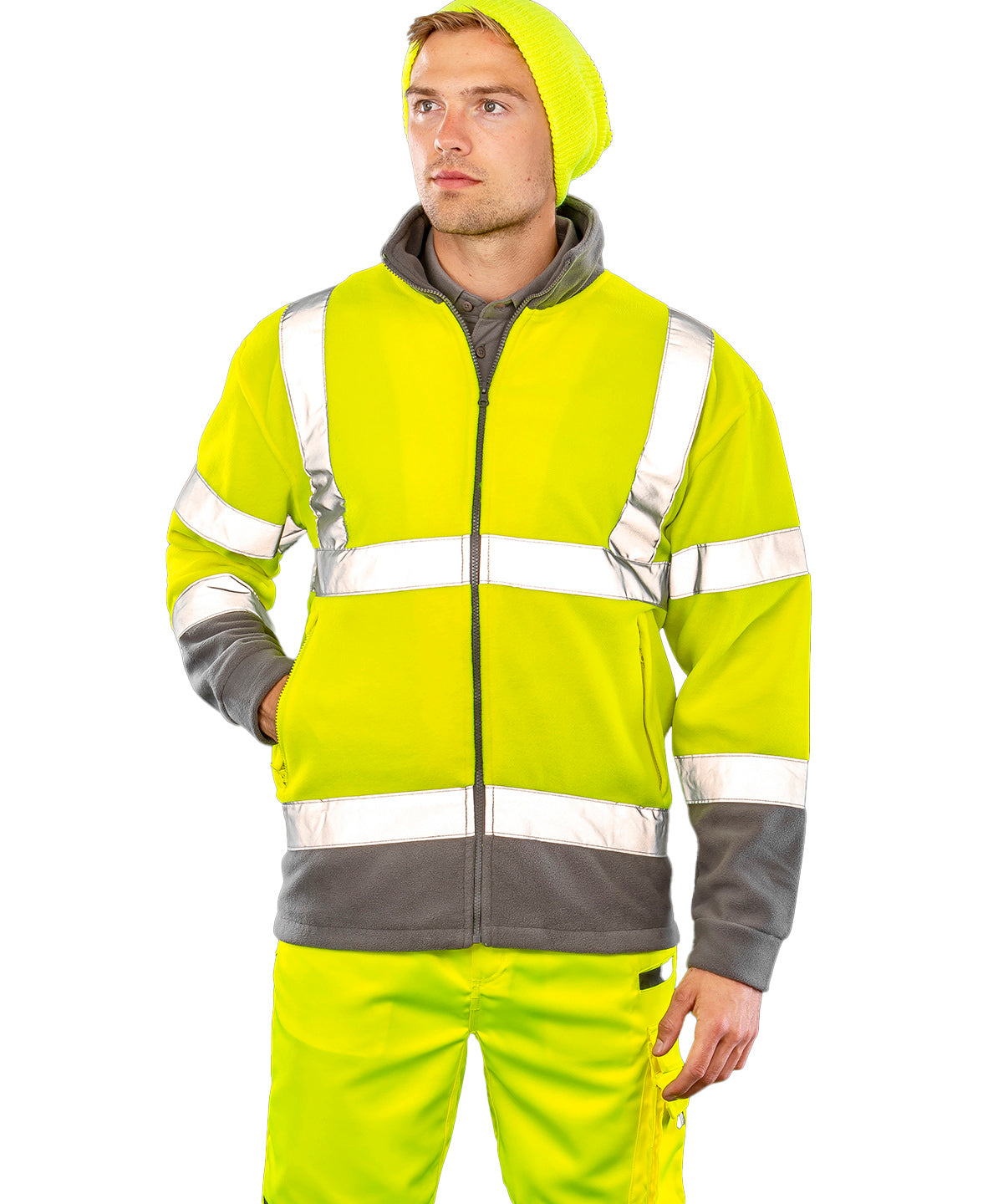 Yellow safety microfleece front view