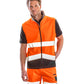 Fluorescent Yellow/Black printable safety softshell gilet front view