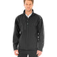 Navy recycled 3-layer printable softshell jacket front view