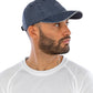 Putty/Navy washed fine line cotton cap with sandwich peak front view