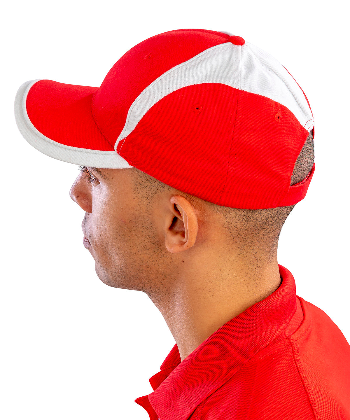 White/Red national cap front view