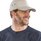 White/Navy printers plush cotton 5-panel cap front view