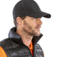 Navy tech performance softshell cap front view