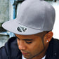 White bronx original flat peak snapback cap front view