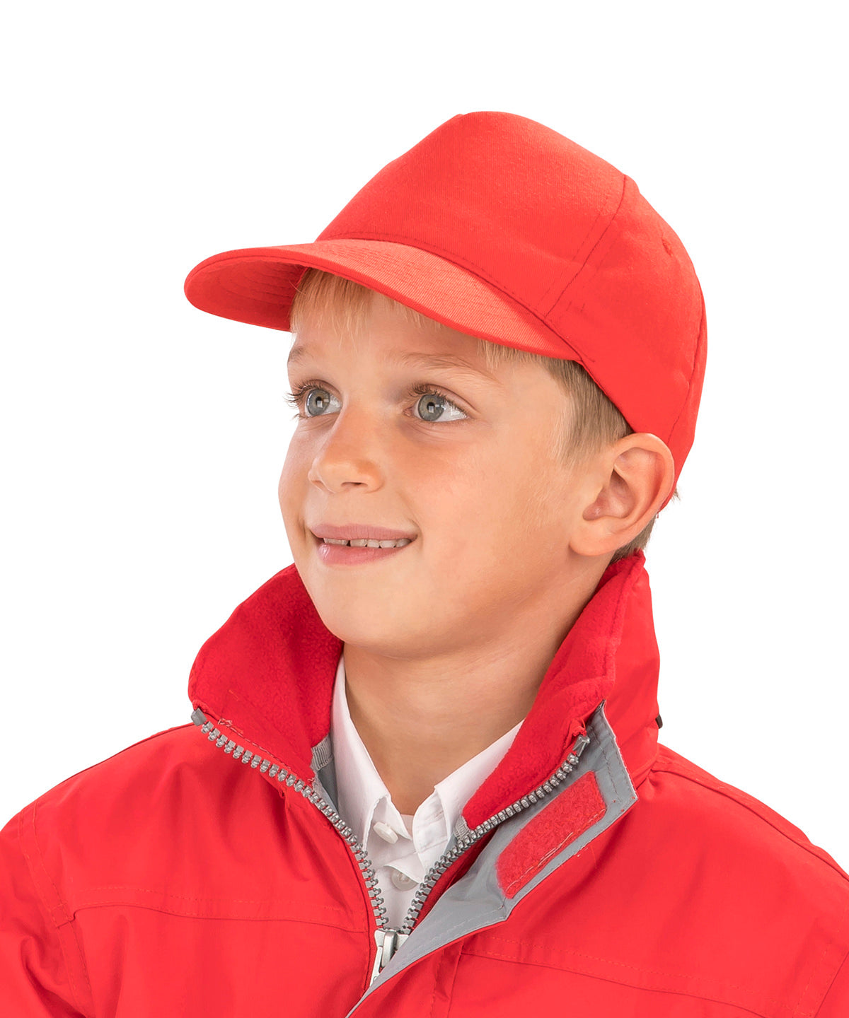 White boston junior 65/35 polycotton cap front view