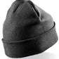 Navy recycled woolly ski hat front view