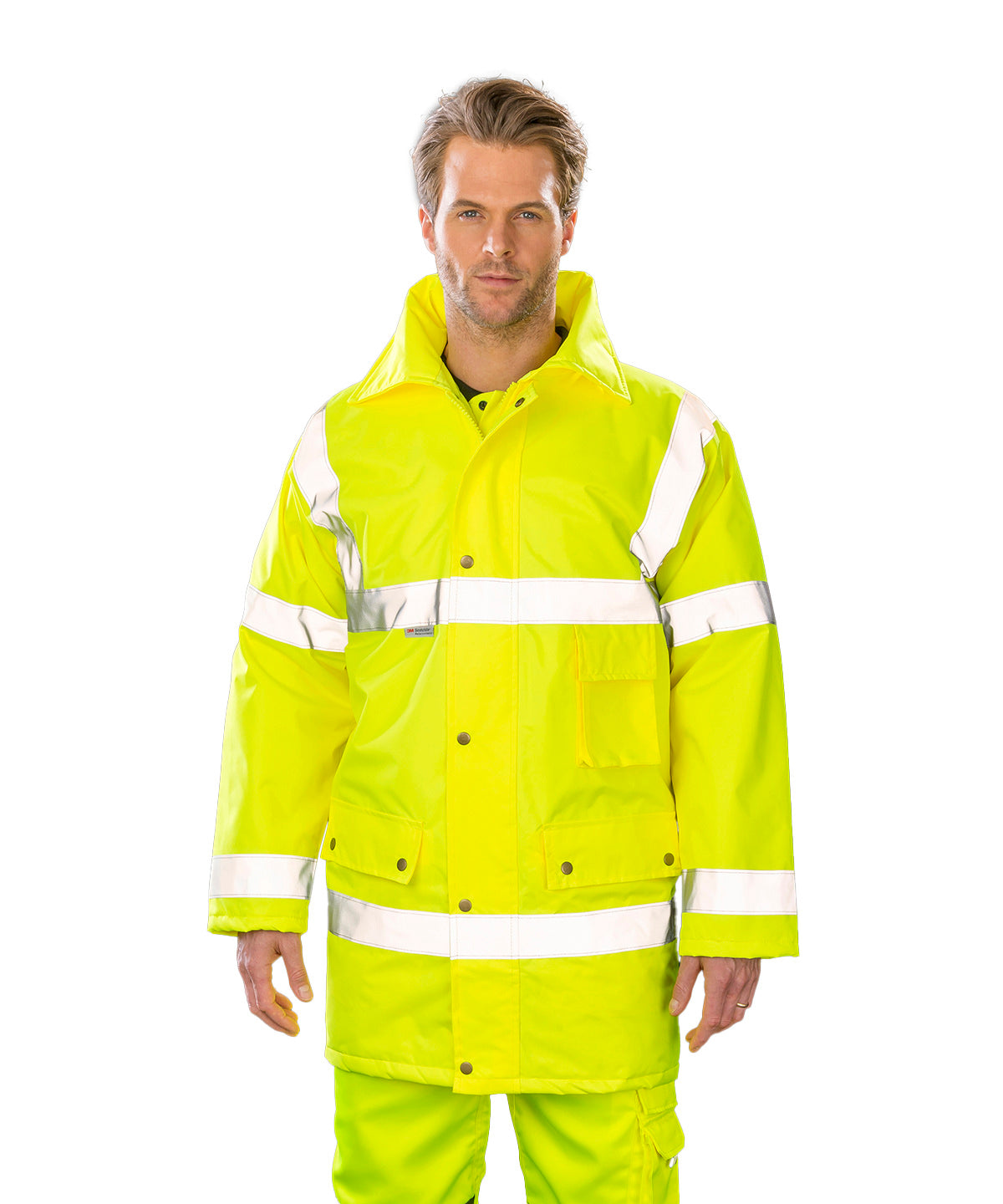 Fluorescent Yellow safety jacket front view