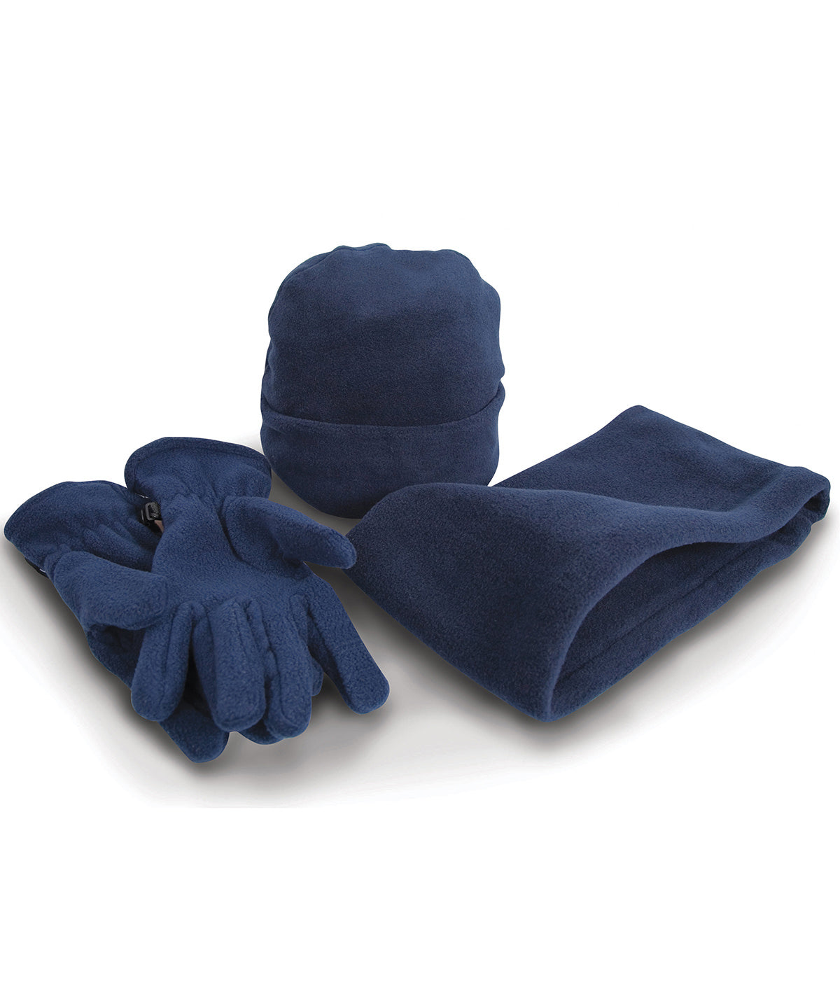 Red polartherm™ fleece accessory set front view