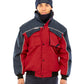 Red/Navy work-guard zip sleeve heavy-duty pilot jacket front view