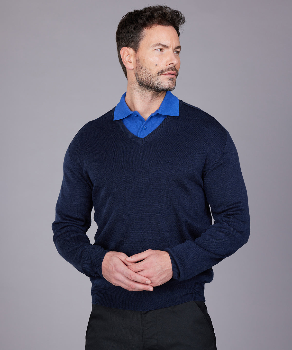 Navy pro sweater front view