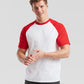 White/Red* short sleeve baseball t front view