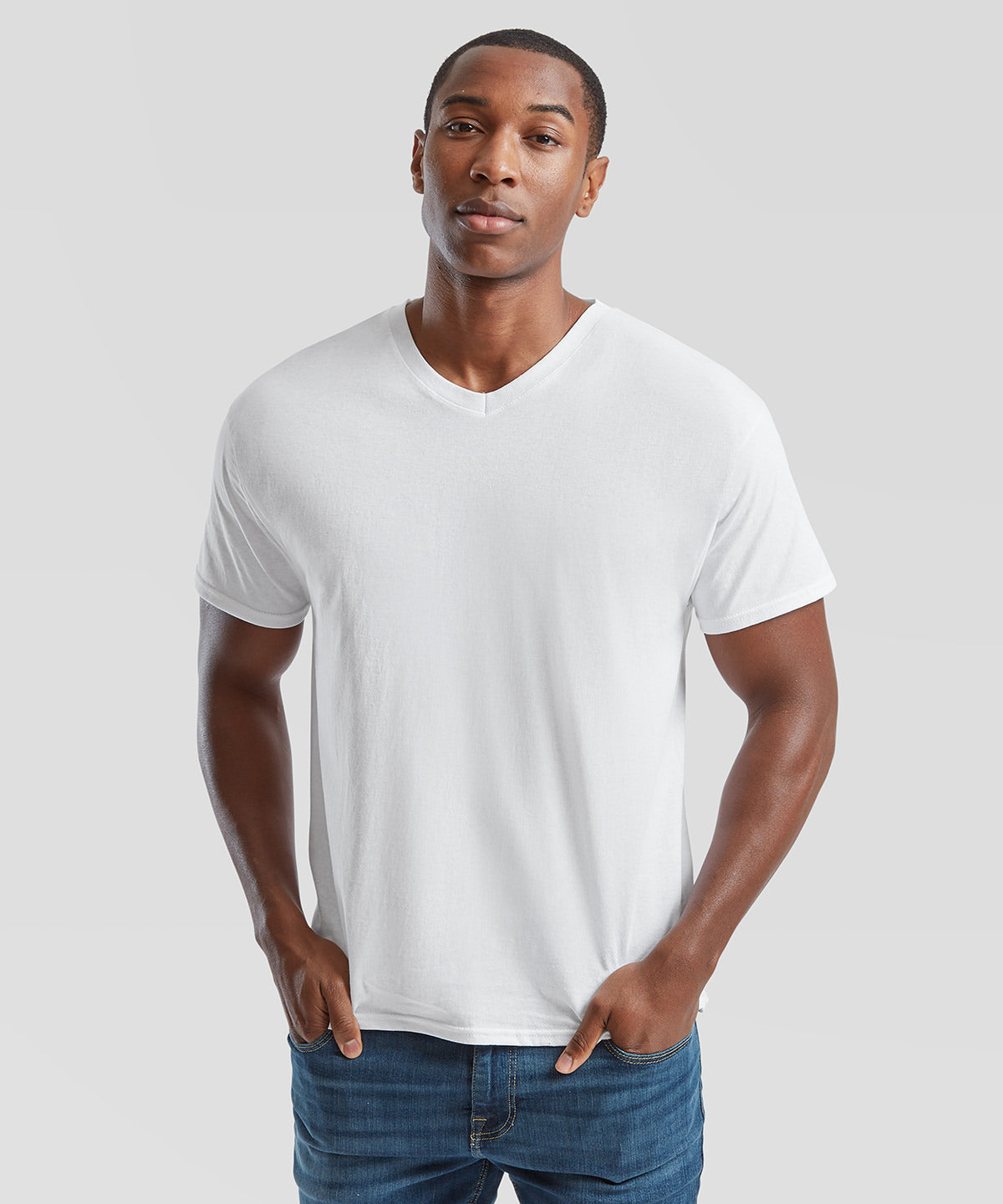 White* original v-neck t front view