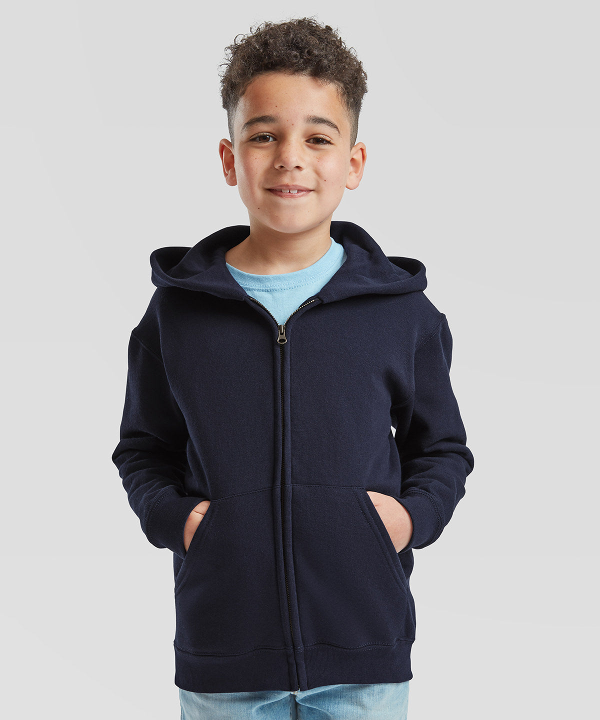 Royal kids classic hooded sweatshirt jacket front view