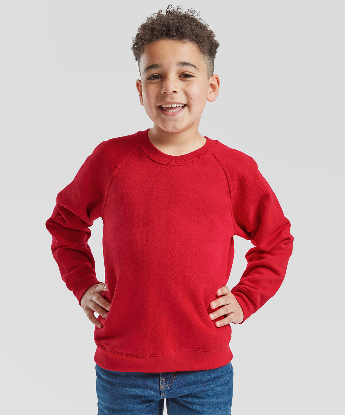 Royal Blue kids classic raglan sweatshirt front view