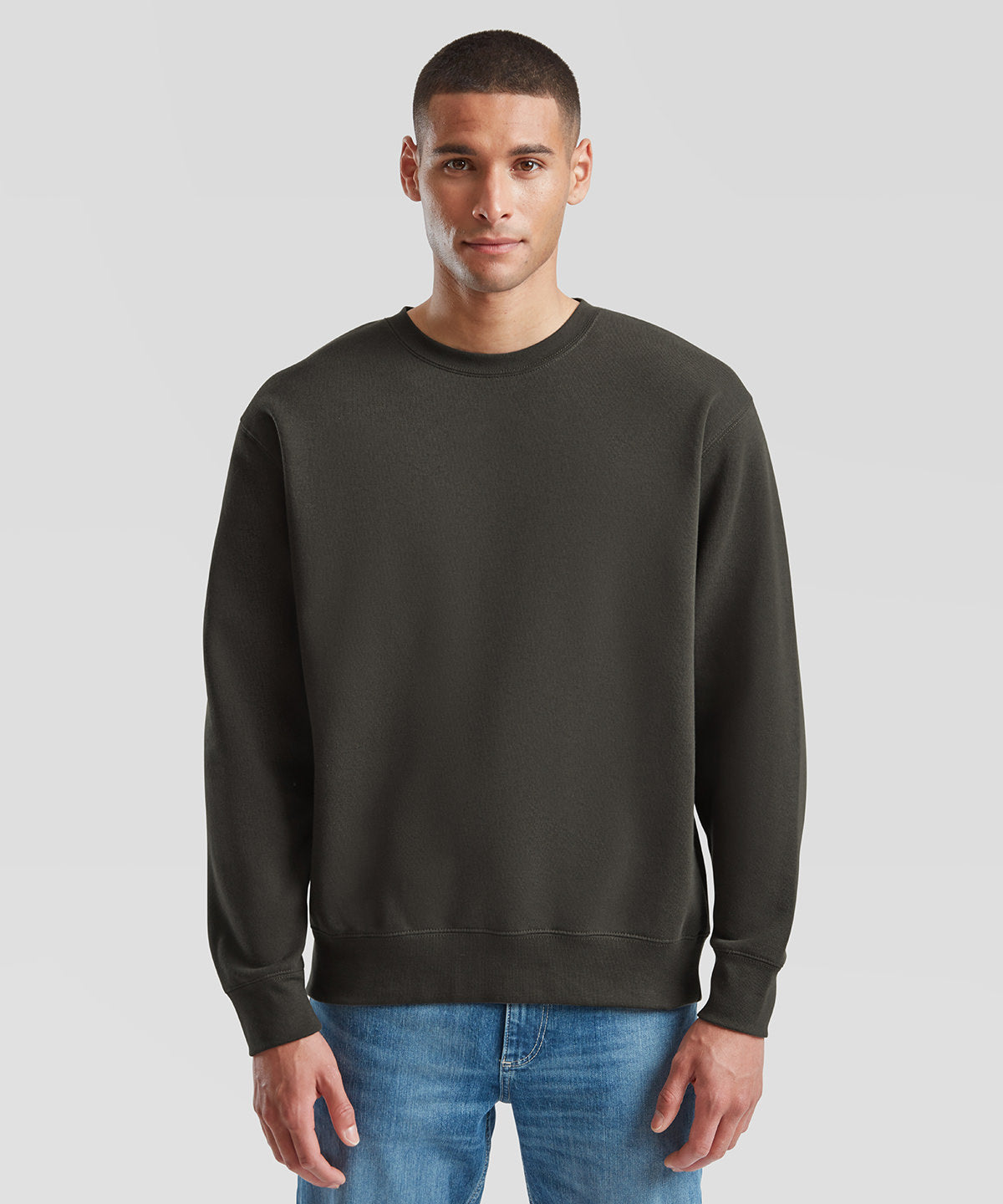 Heather Grey* premium 70/30set-in sweatshirt front view